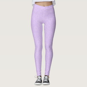 White Cherry Blossom & Lilac Leggings