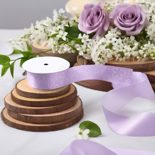 White Cherry Blossom & Lilac Satin Ribbon
