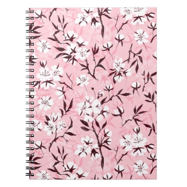 White cherry blossom notebook (Front)