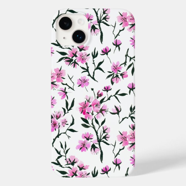 White cherry blossom on white Case-Mate iPhone case (Back)