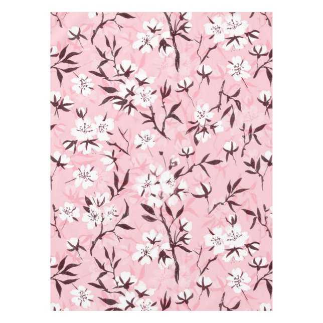 White cherry blossom tablecloth (Front)