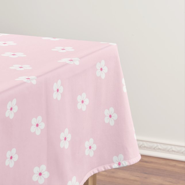 White Cherry Blossoms on Pink Tablecloth (In Situ)