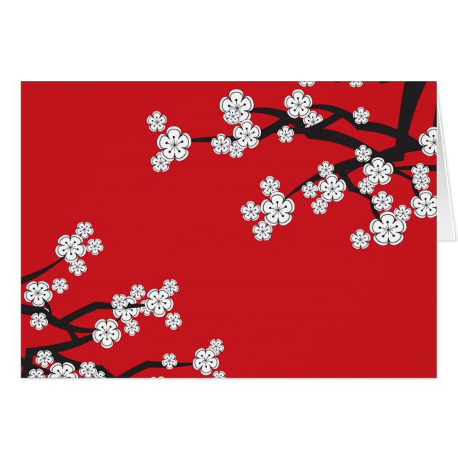 White Cherry Blossoms Sakura Spring Flowers Branch (Front Horizontal)