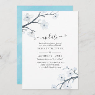 White Cherry Blossoms Wedding Update Invitation