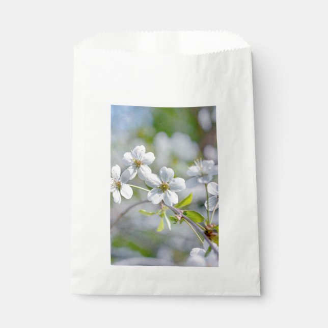 White Cherry Flower Favour Bags (Front)