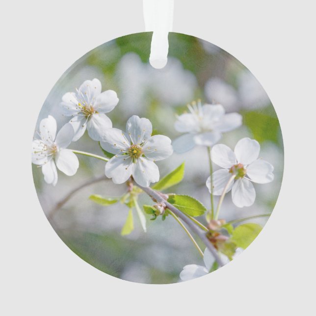 White Cherry Flower Ornament (Back)