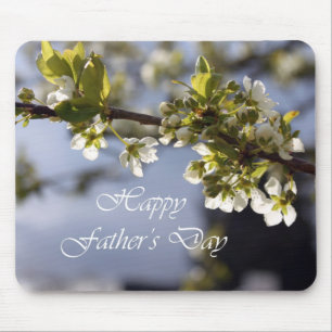 white cherry flowers happy father's day mouse pad