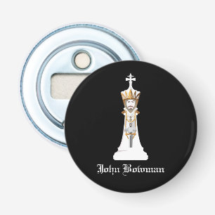 White Chess king / Personalised Name Bottle Opener