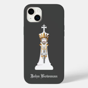 White Chess king / Personalised Name Case-Mate iPh iPhone 14 Plus Case