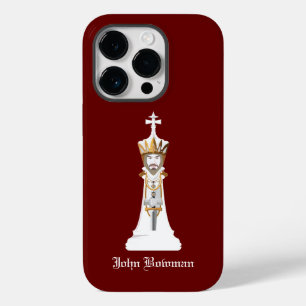 White Chess king / Personalised Name Case-Mate iPh iPhone 14 Pro Case