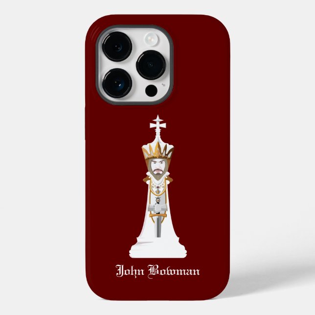 White Chess king / Personalised Name Case-Mate iPh iPhone Case (Back)