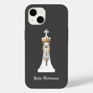 White Chess king / Personalised Name Case-Mate iPh iPhone 14 Case