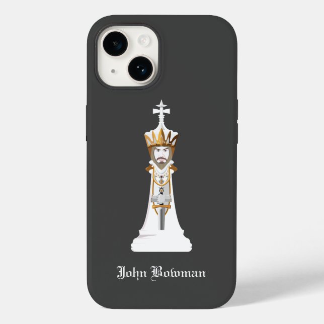 White Chess king / Personalised Name Case-Mate iPh iPhone Case (Back)