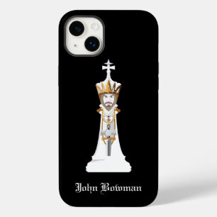 White Chess king / Personalised Name Case-Mate iPhone 14 Plus Case