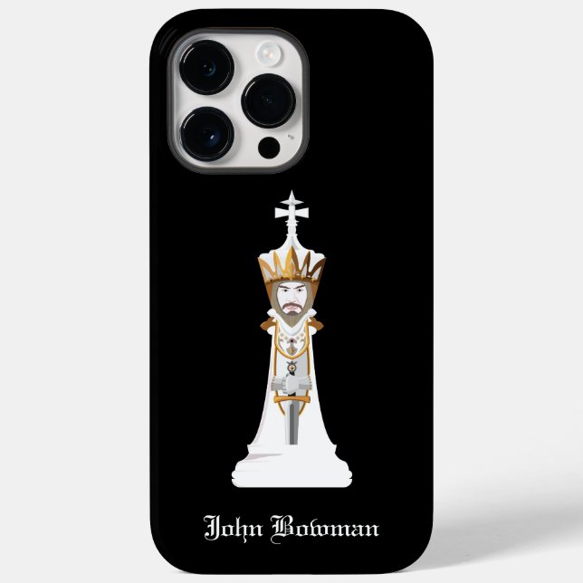 White Chess king / Personalised Name Case-Mate iPhone Case (Back)