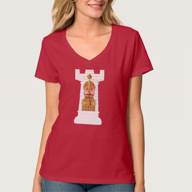White Chess Rook T-Shirt (Front)