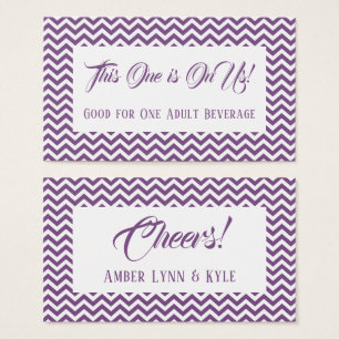 White Chevron Pattern Over Purple Drink Tickets