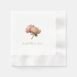 White   Chic Floral Rose Wedding  Napkin