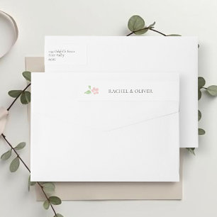 White   Chic Floral Wedding Couple  Wrap Around Label