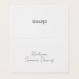 White   Chic Minimal Script Wedding Folded Card