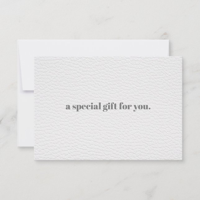 WHITE Chic | Plain Elegant  Leather Look Gift Card (Front)