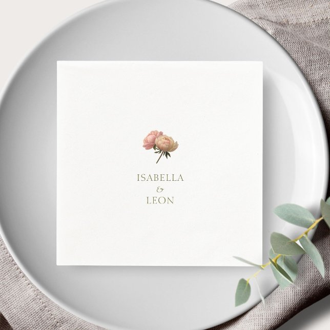 White | Chic Rose Wedding  Napkin (Creator Uploaded)