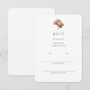 White Chic Rose Wedding RSVP Enclosure Card