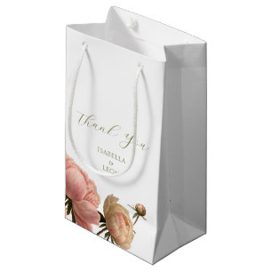 White Chic Rose Wedding Wedding Small Gift Bag