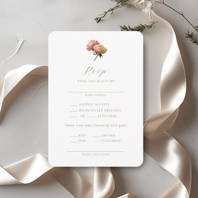 White | Chic Script Wedding RSVP Enclosure Card (Creator Uploaded)