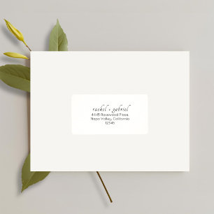 White Chic Simple Clean Wedding Address Label