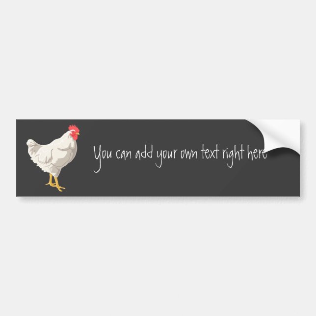 White Chicken Bumper Sticker (Front)