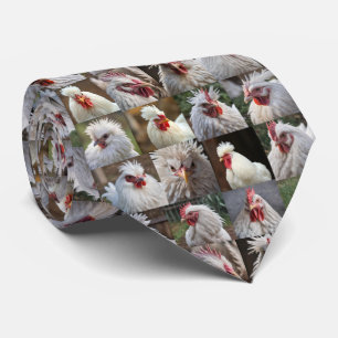 White Chickens Photo Collage, Tie