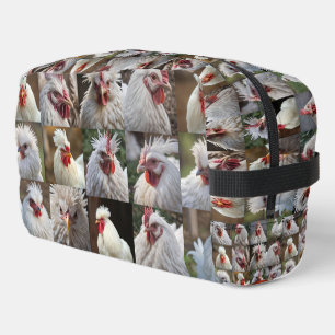White Chickens Photo Collage, Toiletry Bag