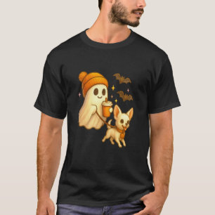 White Chihuahua Halloween Ghost Walking Chihuahua T-Shirt