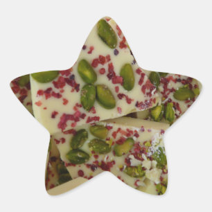 white chocolate and pistachio star sticker