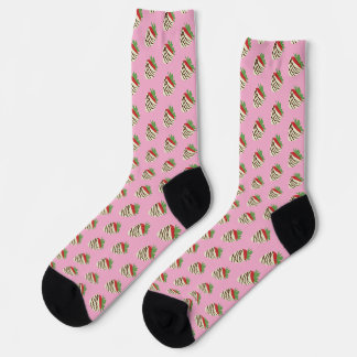 White Chocolate-Covered Strawberry Pink Socks