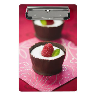 White chocolate mousse dessert mini clipboard