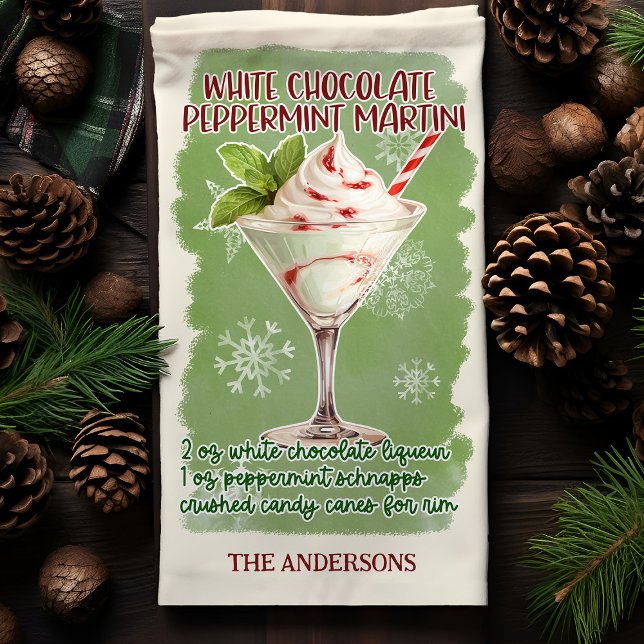 White Chocolate Peppermint Martini Cocktail Recipe Tea Towel (Creator Uploaded)