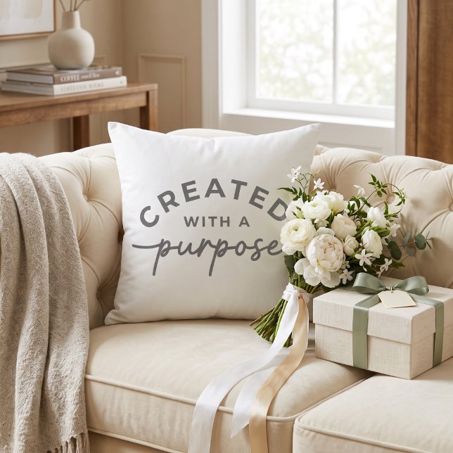 White Christian quote Throw Pillow (Creator Uploaded)