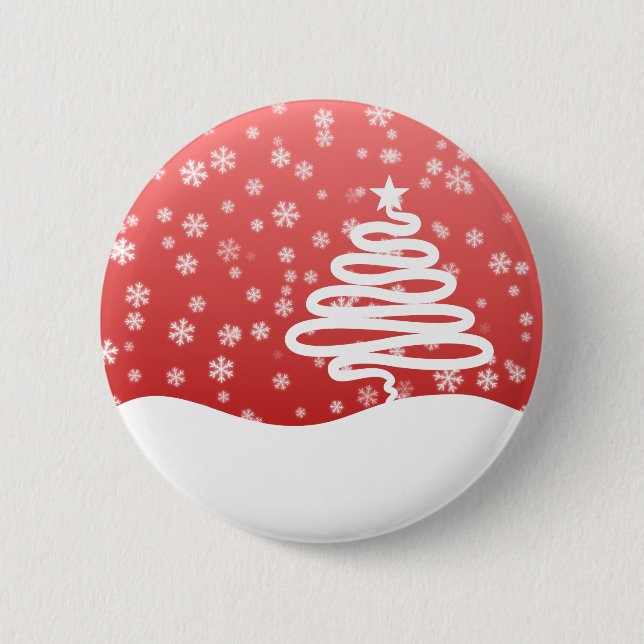 White Christmas 6 Cm Round Badge (Front)