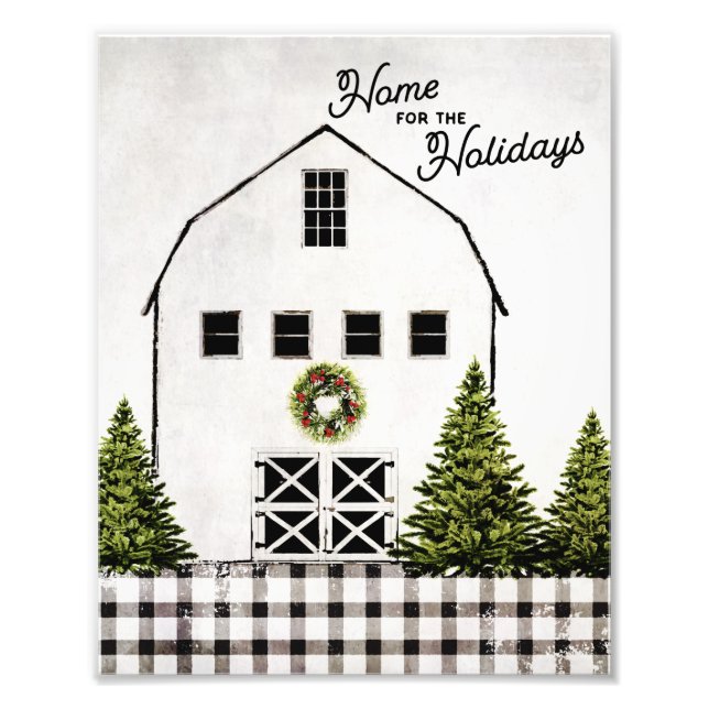White Christmas Barn Wall Art (Front)