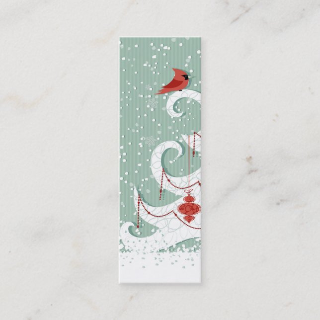 White Christmas Bookmark Business Card (Front)