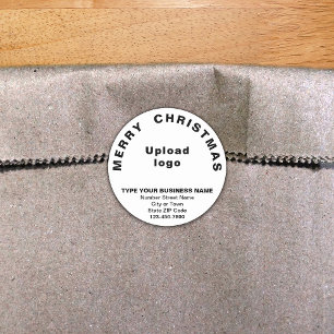 White Christmas Business Round Shape Sticker