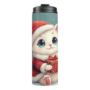 White Christmas Cat Tumbler