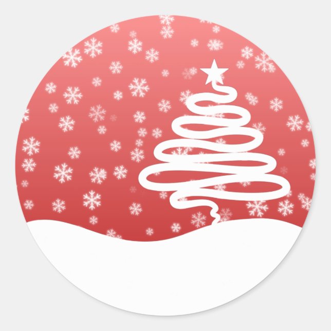 White Christmas Classic Round Sticker (Front)