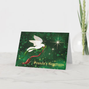 White Christmas Dove Holiday Card