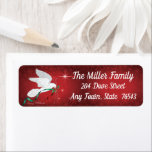 White Christmas Dove Label<br><div class="desc">Decorate Your Christmas Envelope with this White Christmas Dove Address Label!  This Red Christmas Address Label Has A Matching White Dove Christmas Card And Envelope! 

This is an Original Art Design by Artist Kerry Miller.</div>