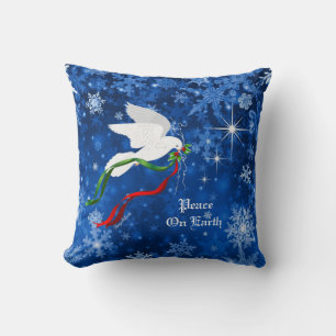 White Christmas Dove Throw Pillow