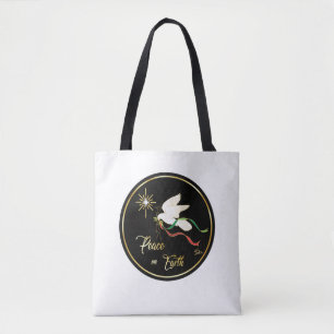 White Christmas Dove Tote Bag