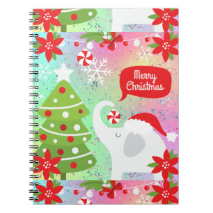 White Christmas Elephant Notebook